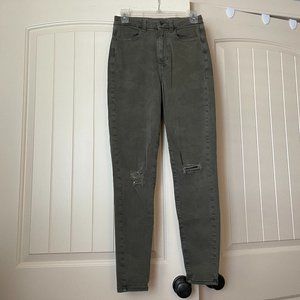Green American Eagle Skinny Stretch Jeans